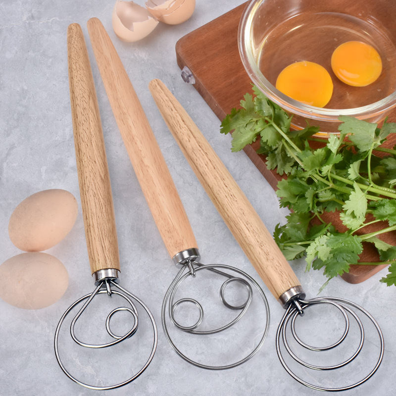 Danish Pancake Pan - خلاط عجين دنماركي بمقبض من خشب